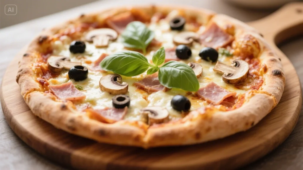 Pizza regina (jambon, champignons, fromage)