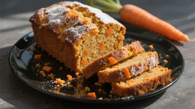 Carrot cake américain moelleux coupé en parts avec carottes fraîches