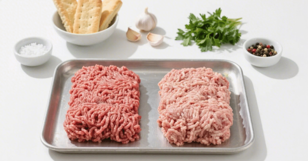 Choux Farcis 3 Bœuf haché, veau, biscottes trempées, ail, persil, sel et poivre pour farce maison
