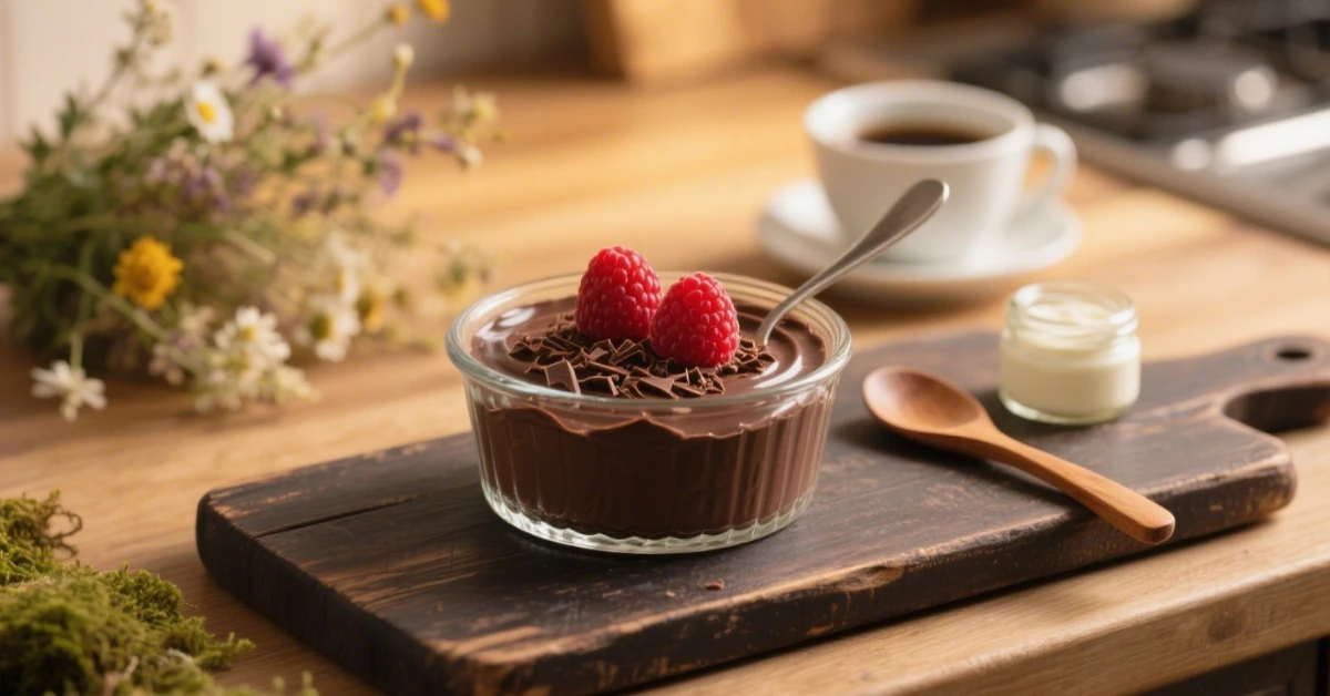 « Mousse au chocolat onctueuse préparée maison, montrant les étapes de préparation, les ingrédients frais et plusieurs variations gourmandes du dessert