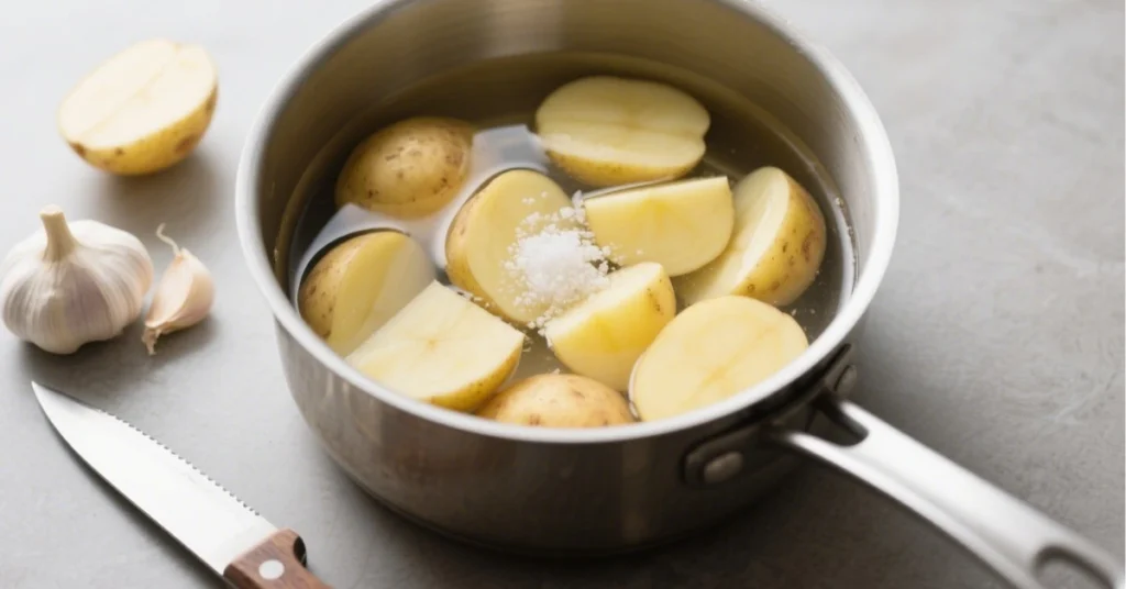 Aligot traditionnel de l'Aubrac maison 2 Aligot à l’ancienne, purée filante de pommes de terre et tomme fraîche de l’Aubrac, plat traditionnel gourmand servi chaud avec saucisse et salad