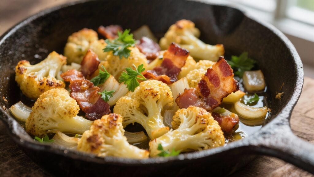 Chou-fleur à la Poêle aux Lardons
