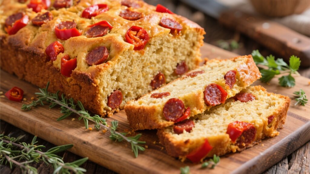 Cake au Chorizo et aux Poivrons