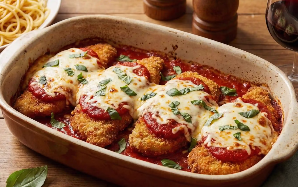 Escalope milanaise à la tomate et mozzarella fondante