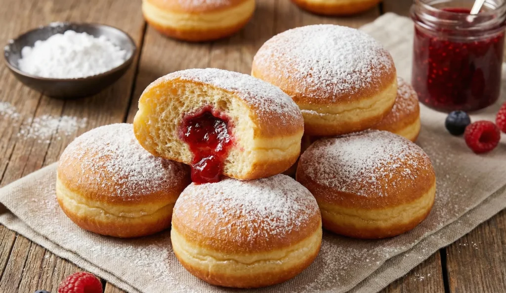 Donuts Fourrés à la Confiture (Beignets Moelleux)