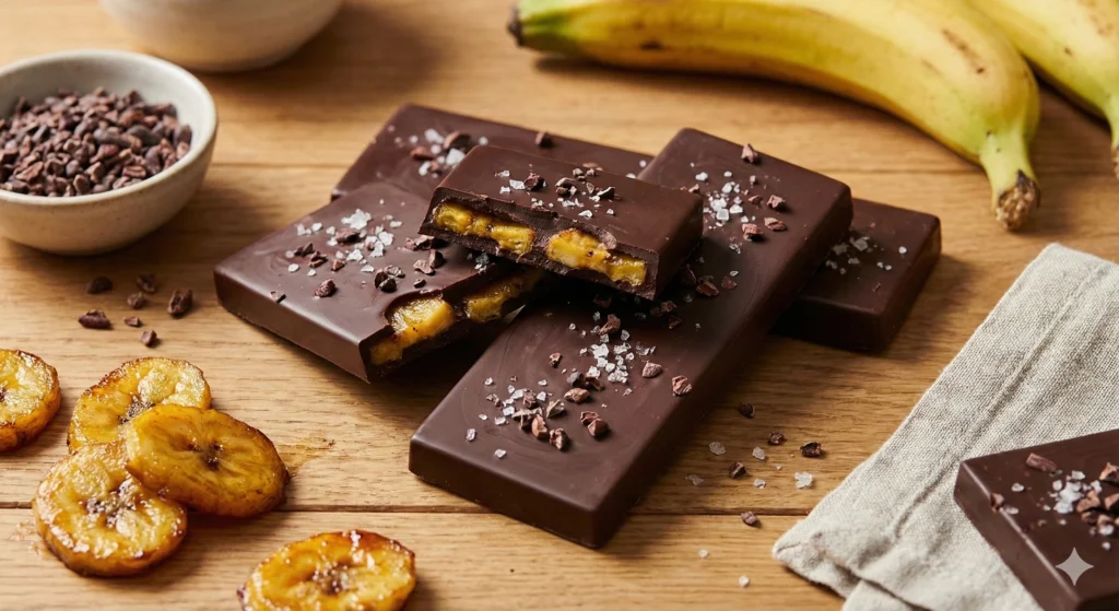 Tablettes de Chocolat Noir aux Éclats de Plantain Caramélisé