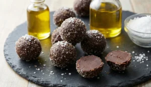Truffes Chocolat Noir, Huile d’Olive et Fleur de Sel