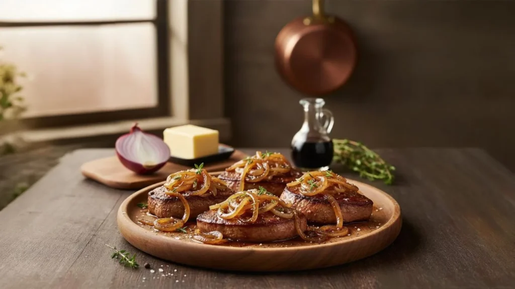 Foie de veau poêlé aux oignons : La recette facile et savoureuse