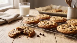 Cookies aux pépites de chocolat, bords croustillants et cœur tendre