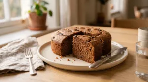 Gâteau au chocolat healthy : la compote garde la mie souple