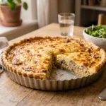 Quiche au thon, moutarde et emmental sur pâte brisée
