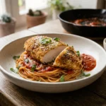 Filet de poulet à l&rsquo;italienne pané au parmesan, saisi puis fini au four